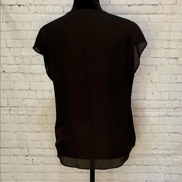 𝅺APT. 9 Black Short Sleeve Shell Blouse Ladies Small - Picture 2 of 4